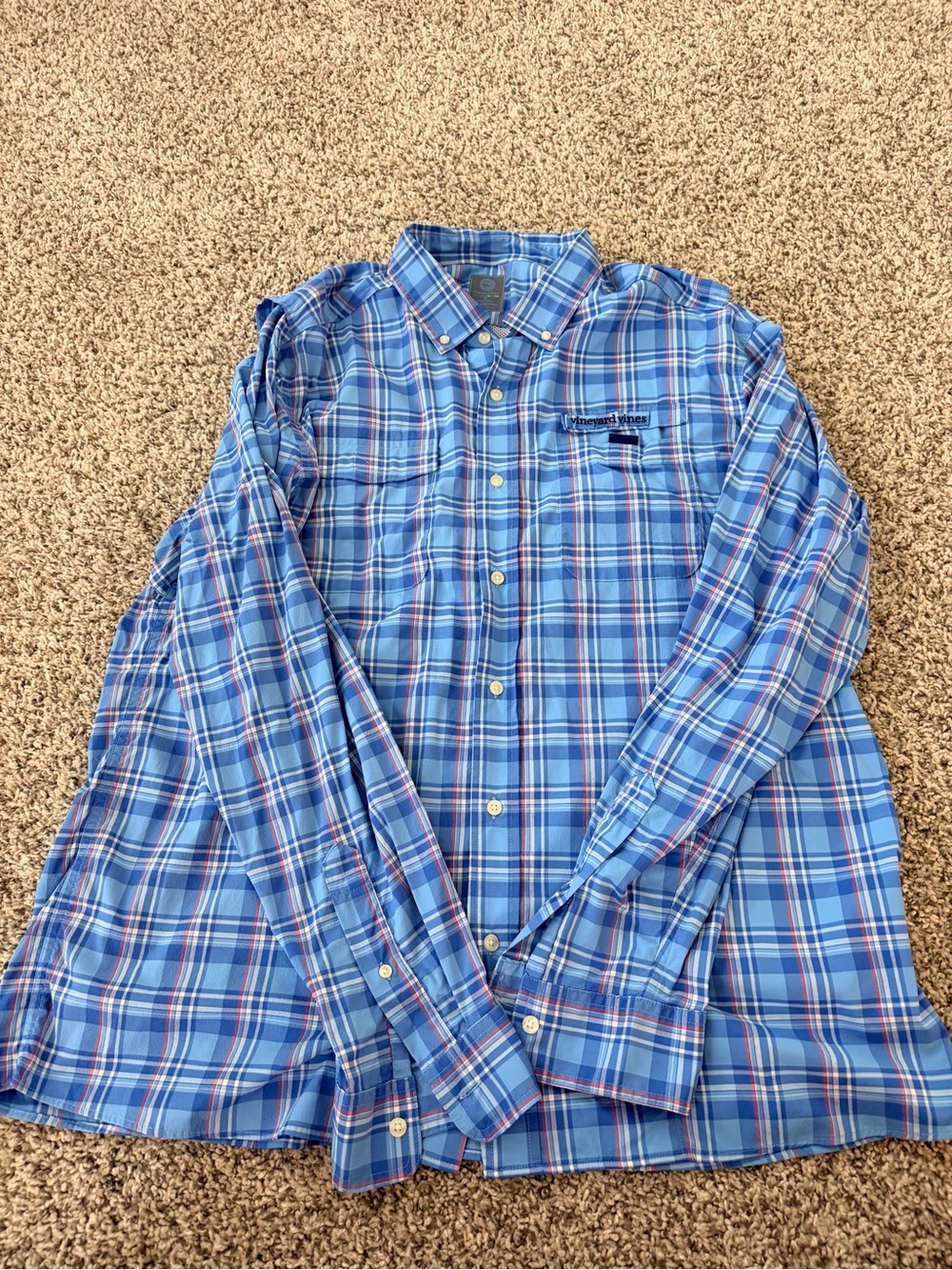 Vineyard Vines Blue Plaid Button-Down Shirt